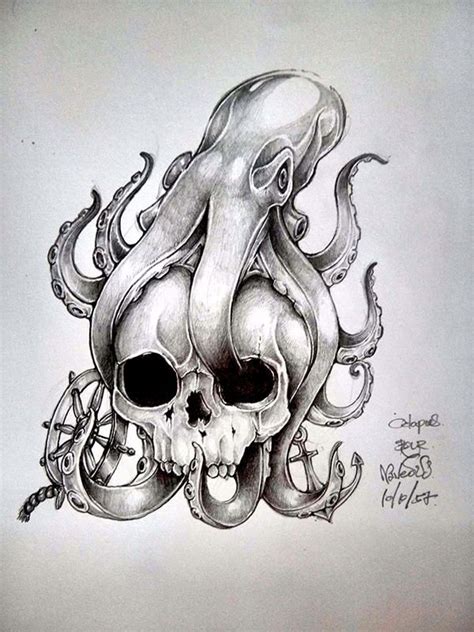 octopus skull tattoo|skull octopus tattoo meaning.